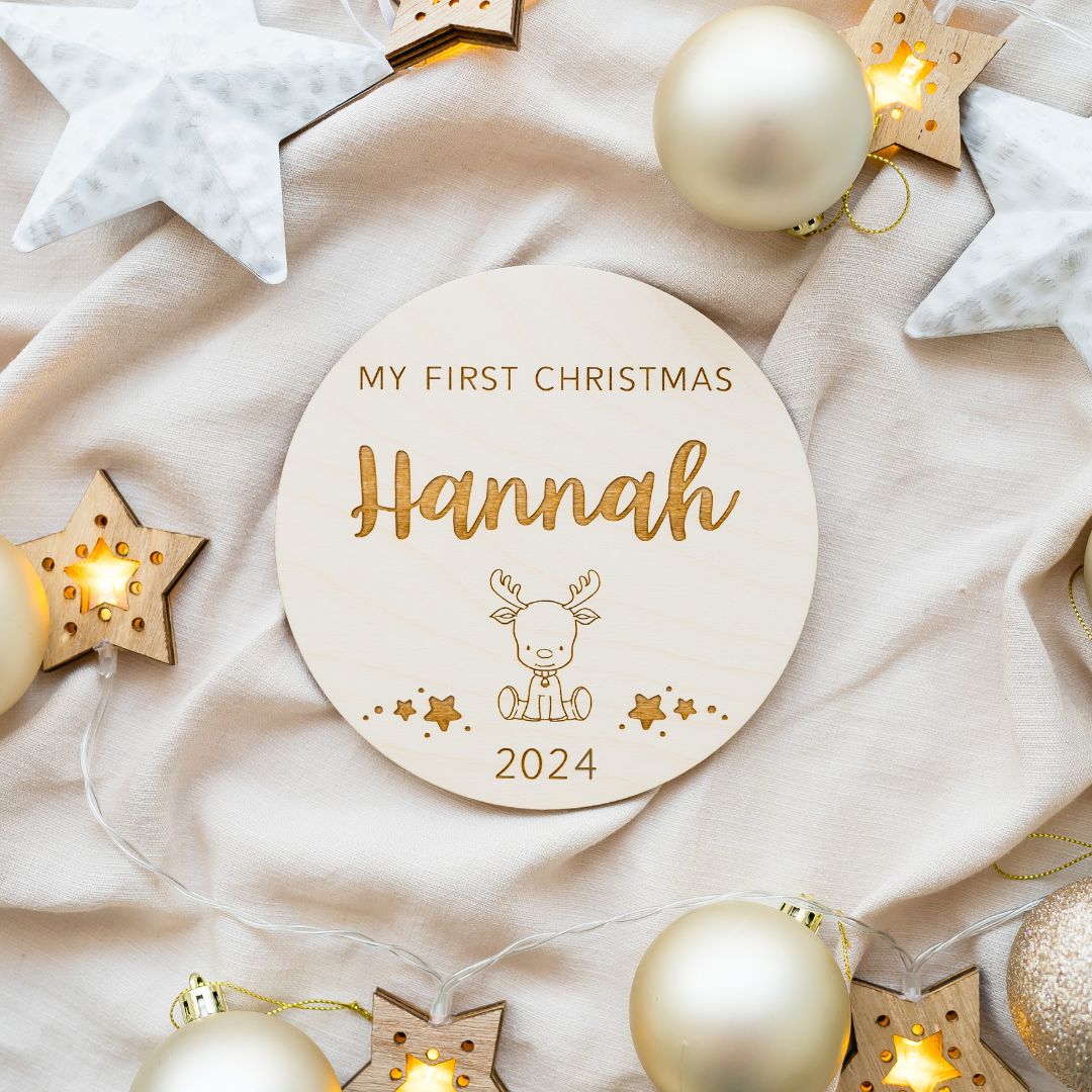 My First Christmas Plaque - Personalised personal xmas Miss Ali's