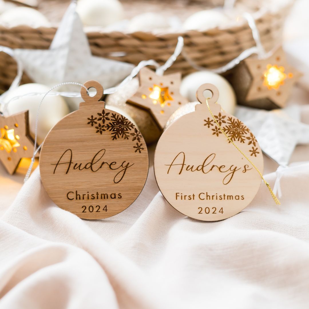 Personalised Christmas Bauble - Snowflakes personal xmas Miss Ali's