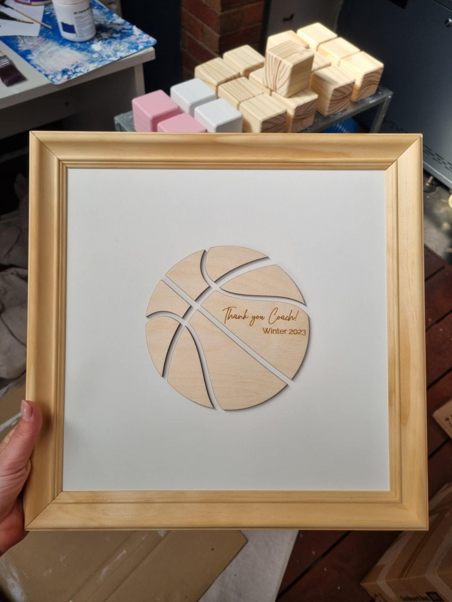 Framed Coaches Gift - Basketball basketabll frame Miss Ali's