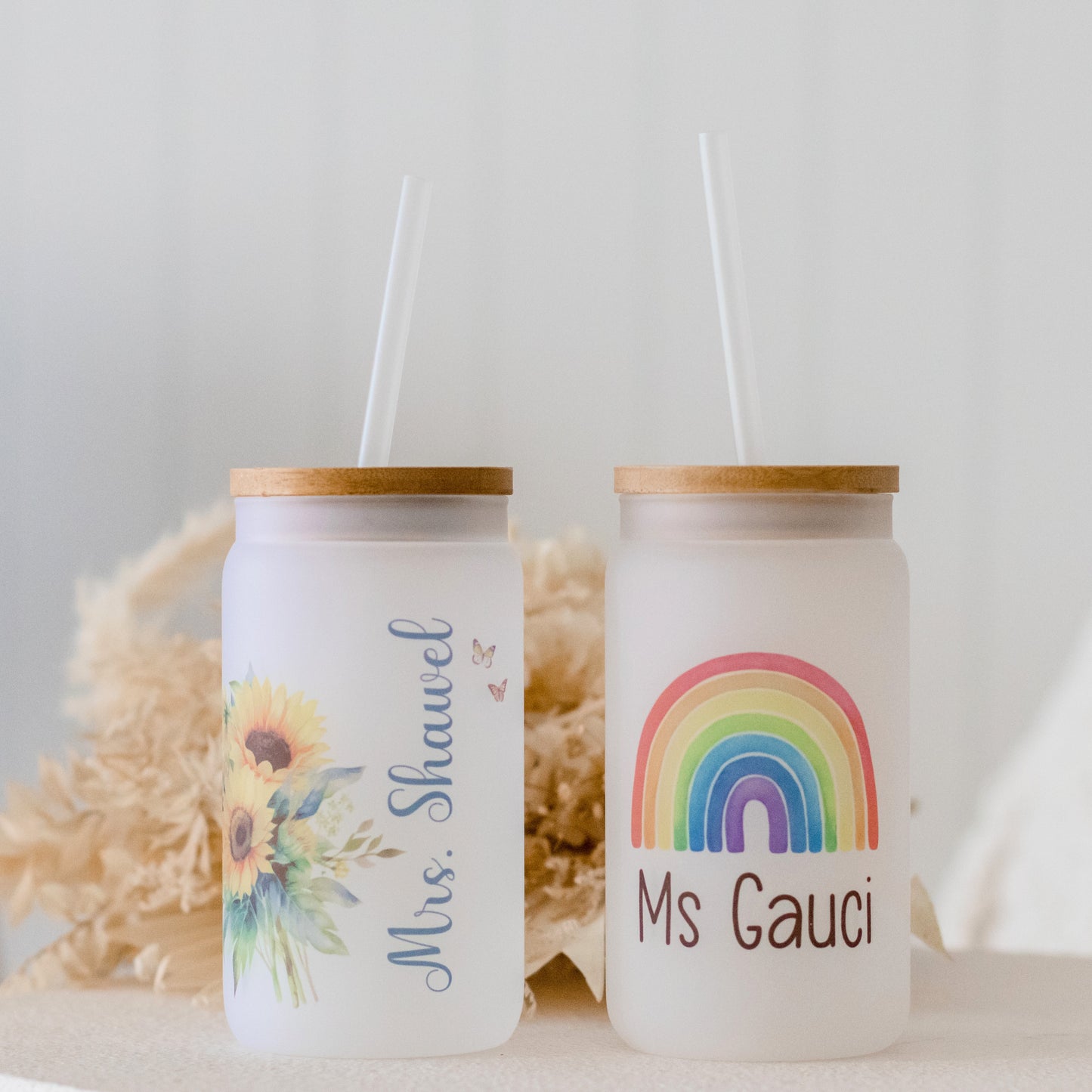 Teacher's Glass Tumbler teacher name Miss Ali's