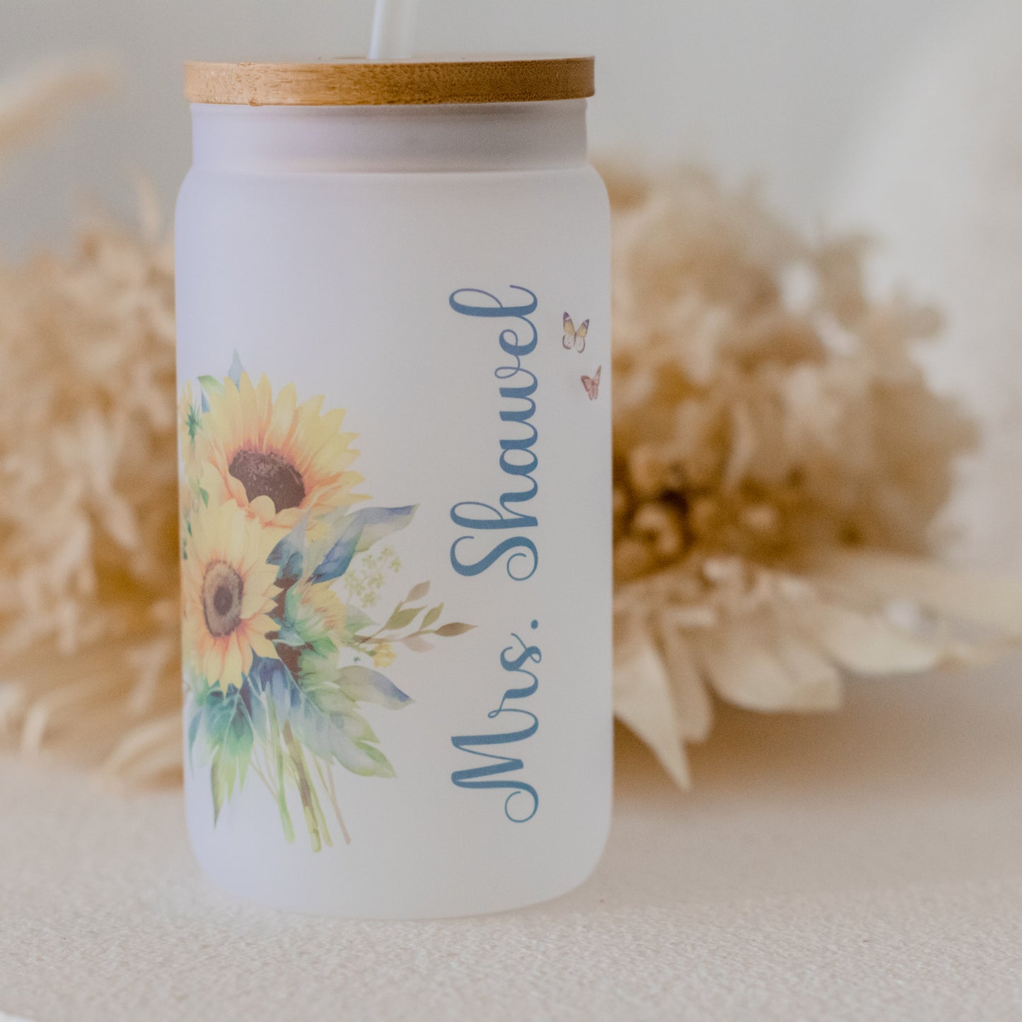 Teacher's Glass Tumbler teacher name Miss Ali's