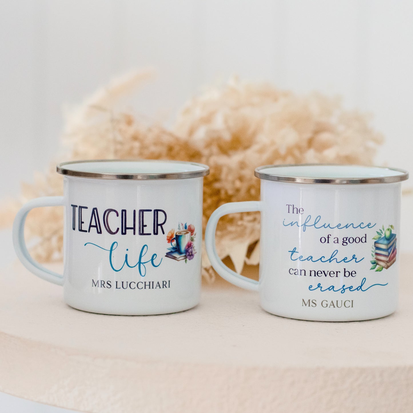 Teacher's Enamel Mug teacher name Miss Ali's