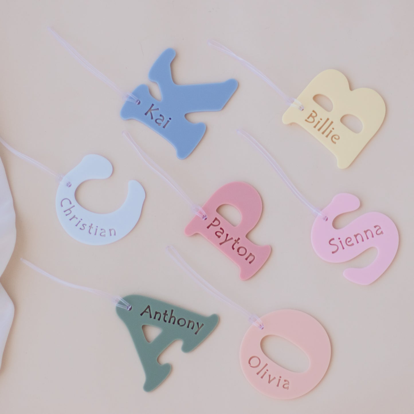 Acrylic Letter Bag Tag letter bag tag Miss Ali's