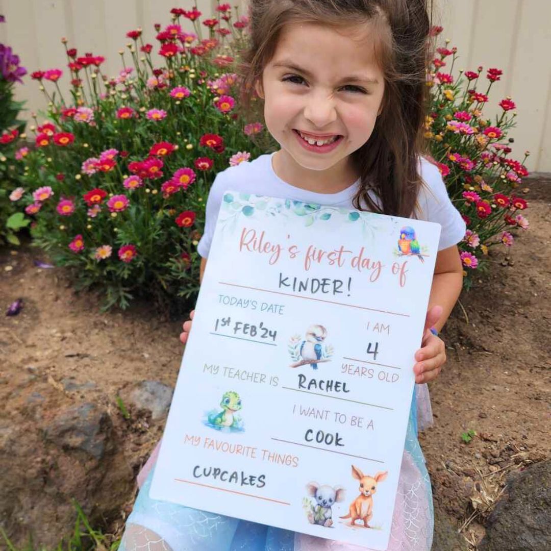 My First Day of School Board - Aussie Animals school board - acrylic Miss Ali's