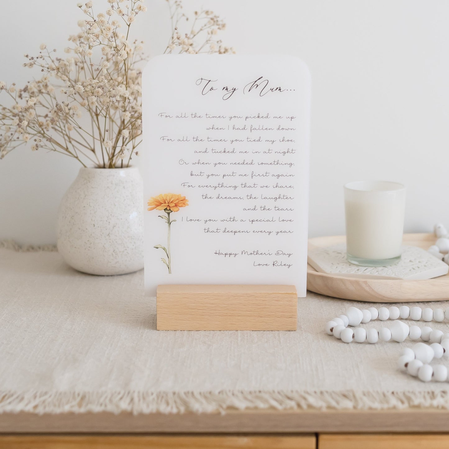 Mother's Day Poem Stand - To my Mum... poem stand Miss Ali's
