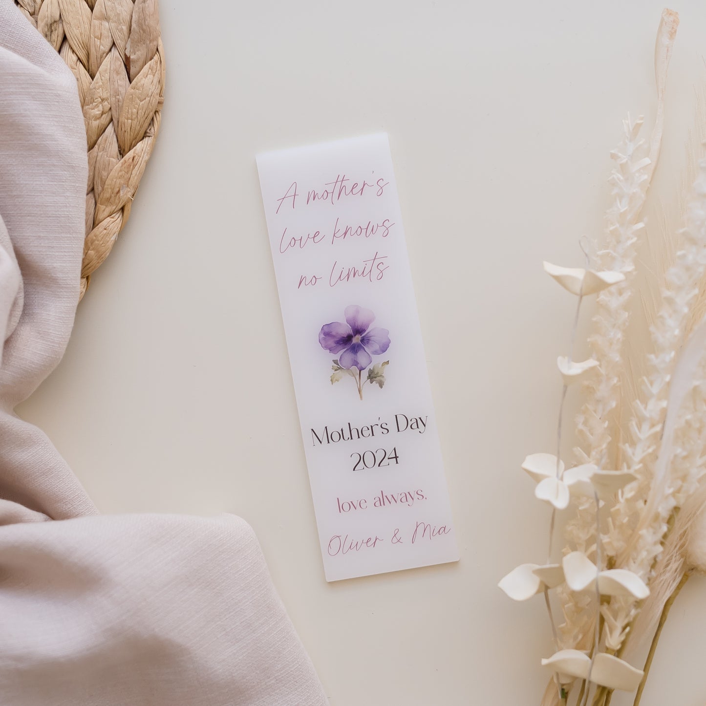 Personalised Mother's Day Bookmark - Acrylic Acrylic BOOKMARK Miss Ali's