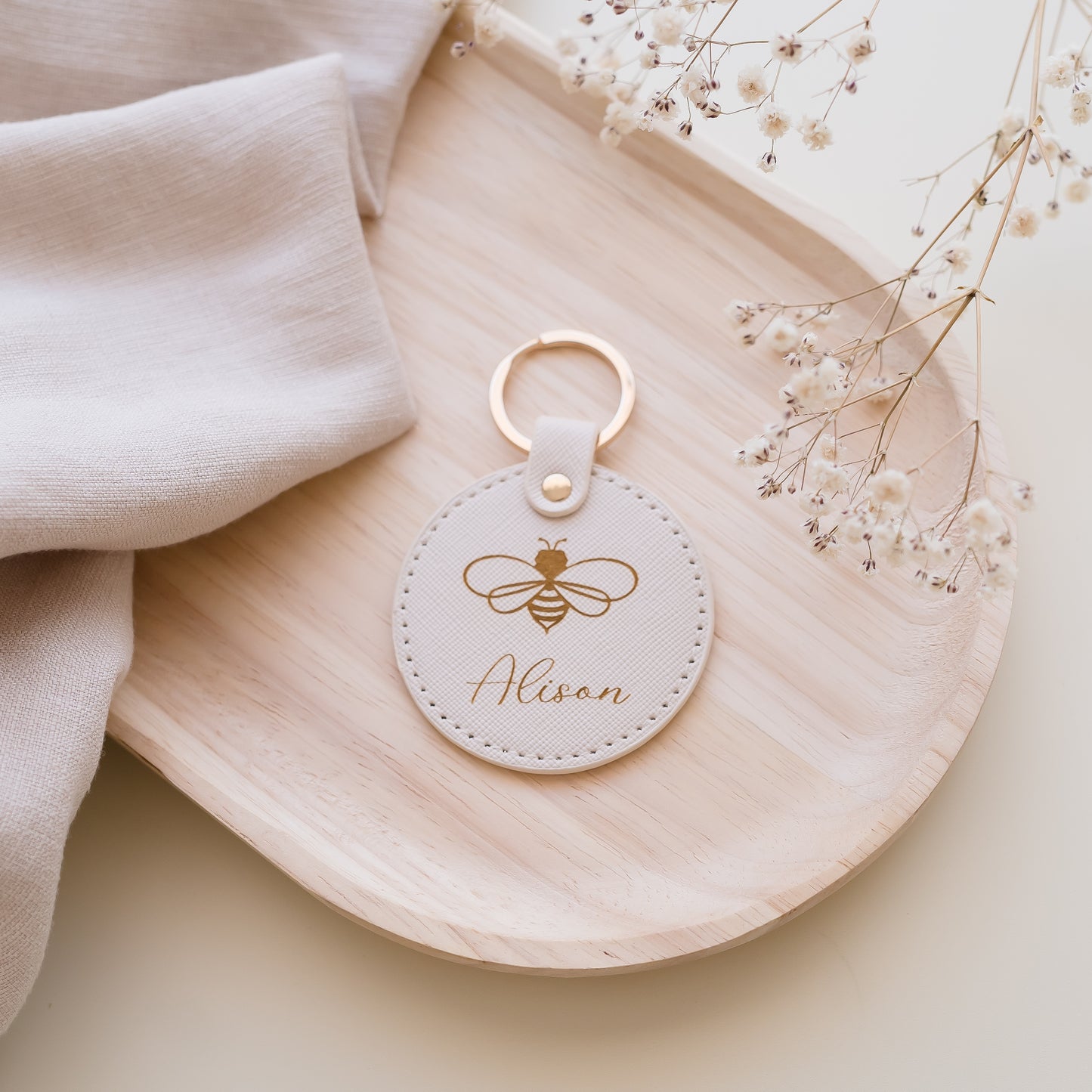 Leather Personalised Keyring leather keyring Miss Ali's