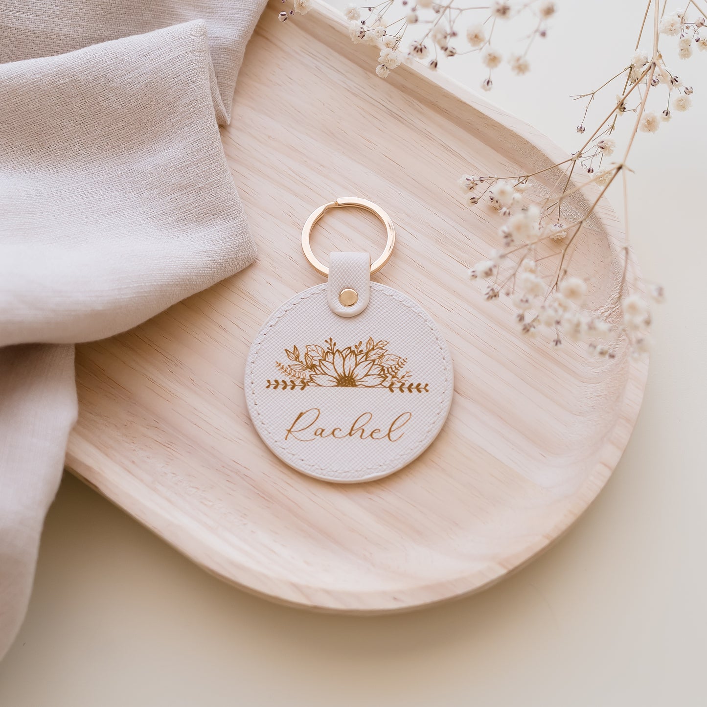Leather Personalised Keyring leather keyring Miss Ali's