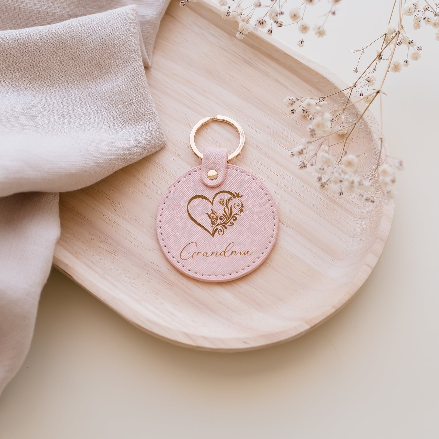 Leather Personalised Keyring leather keyring Miss Ali's