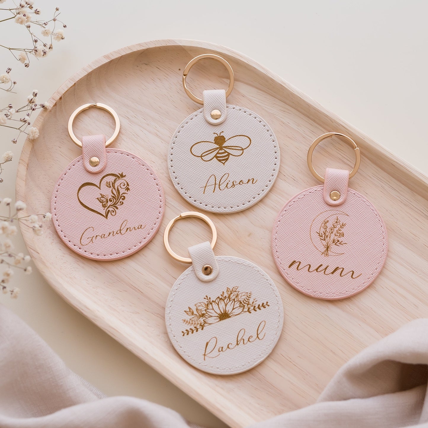 Leather Personalised Keyring leather keyring Miss Ali's