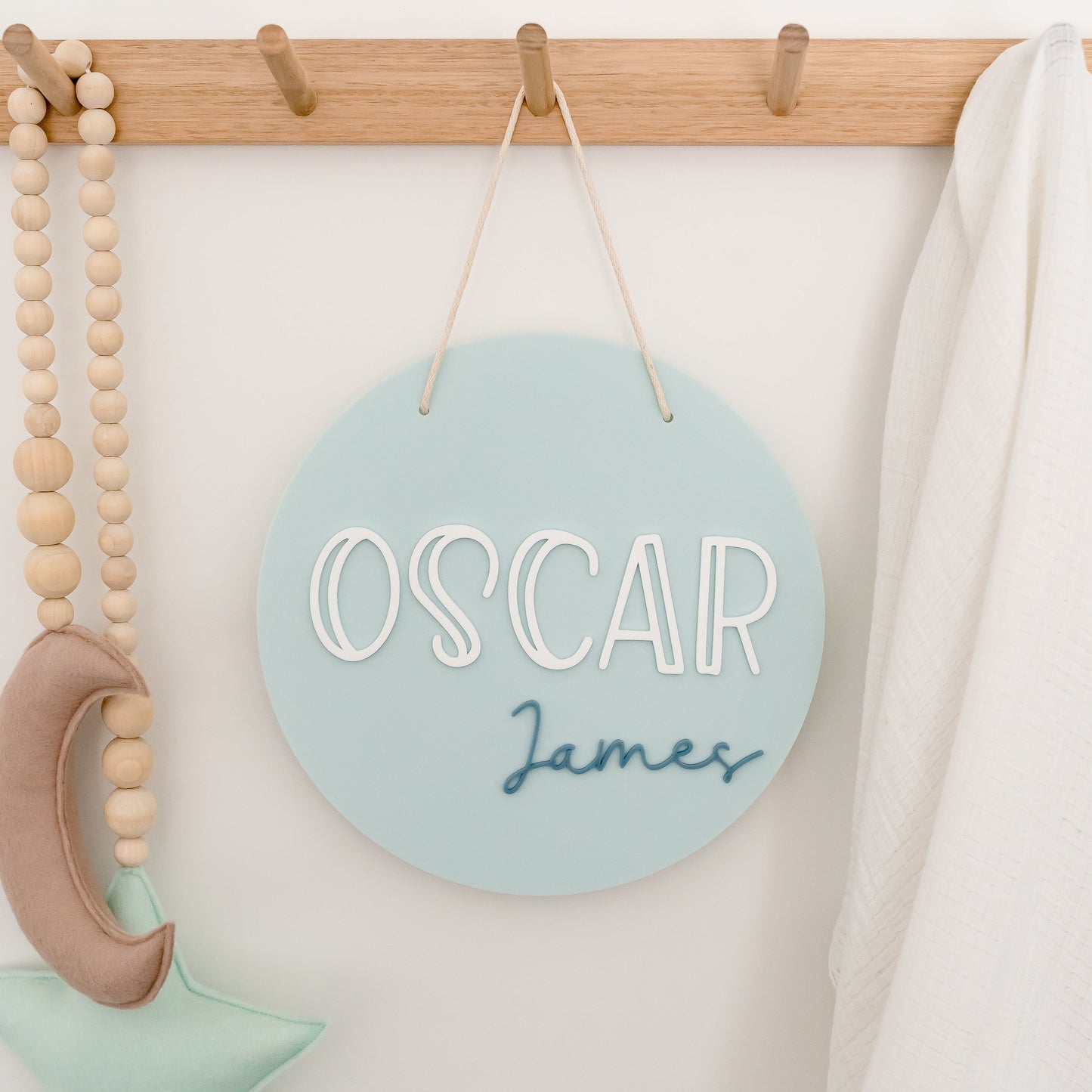 Acrylic Name Plaque - Stencil baby name Miss Ali's