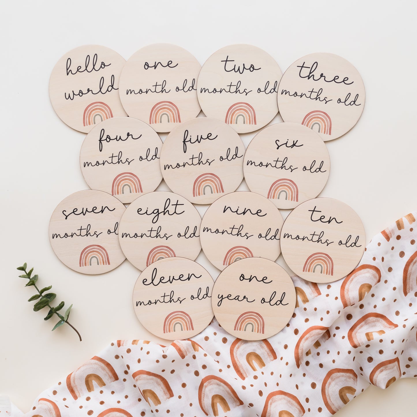 Baby Milestone Discs - Rainbow Miss Ali's