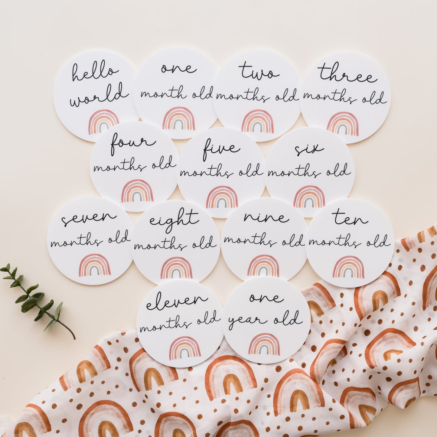 Baby Milestone Discs - Rainbow Miss Ali's