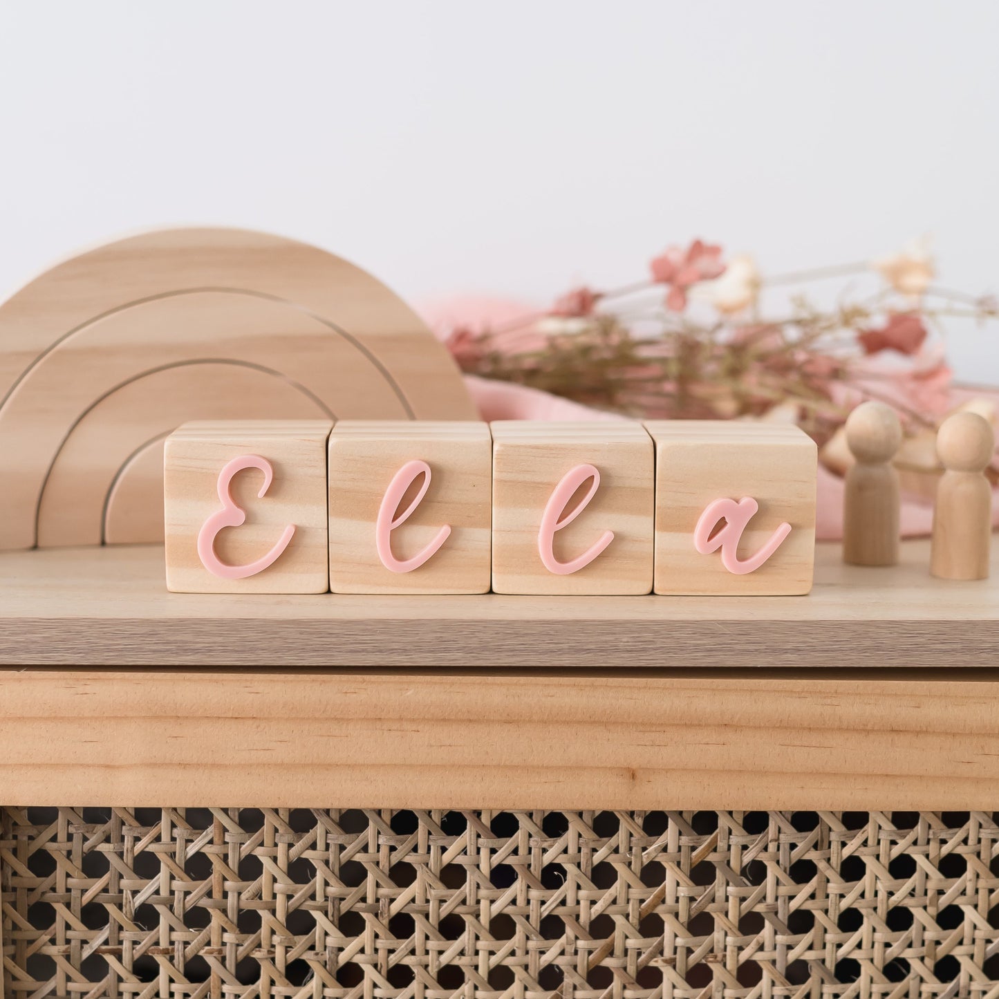 Mini Personalised Name Blocks - Script mini blocks Miss Ali's