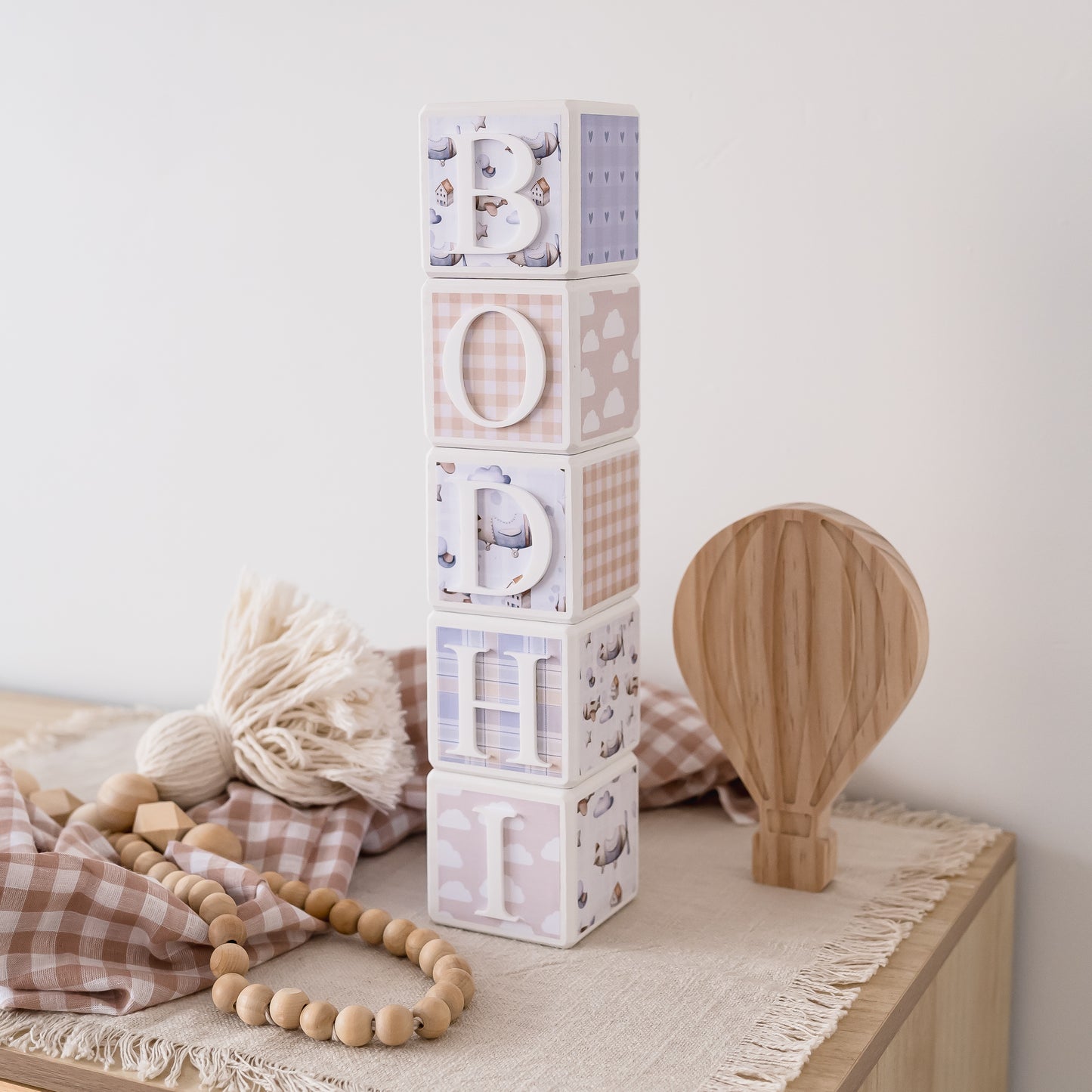 Personalised Baby Name Blocks - Vintage Planes blocks Miss Ali's