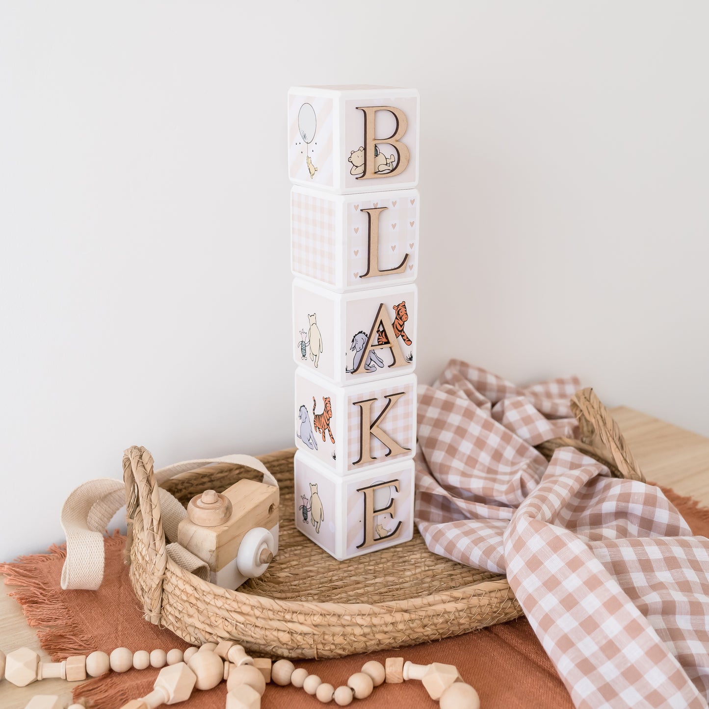 Personalised Baby Name Blocks - Classic Winnie the Pooh blocks Miss Ali's