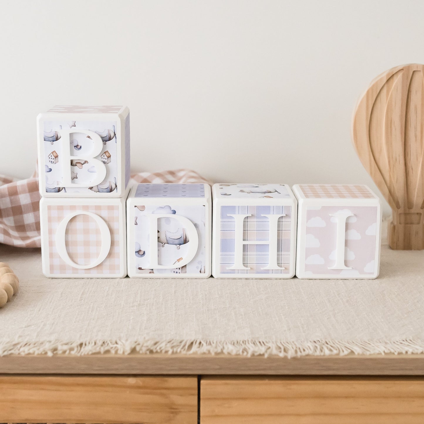 Personalised Baby Name Blocks - Vintage Planes blocks Miss Ali's