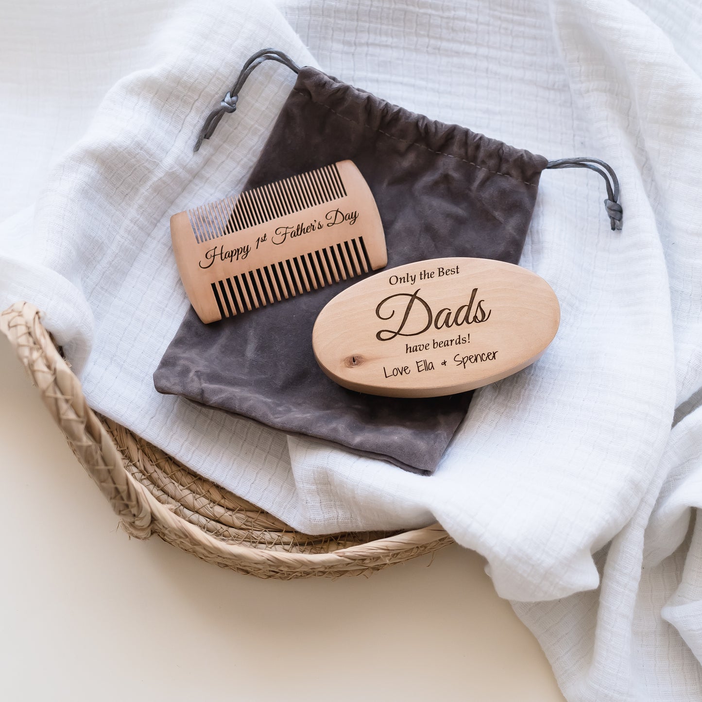 Personalised Beard Brush + Comb Set Beard Set Miss Ali's
