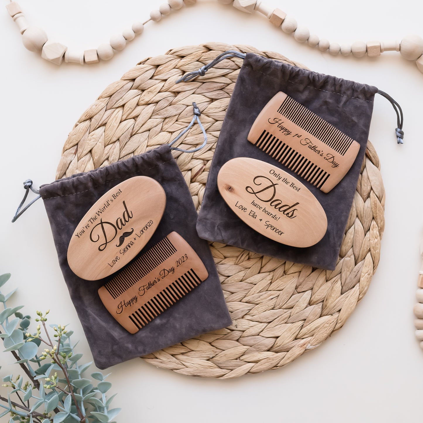 Personalised Beard Brush + Comb Set Beard Set Miss Ali's