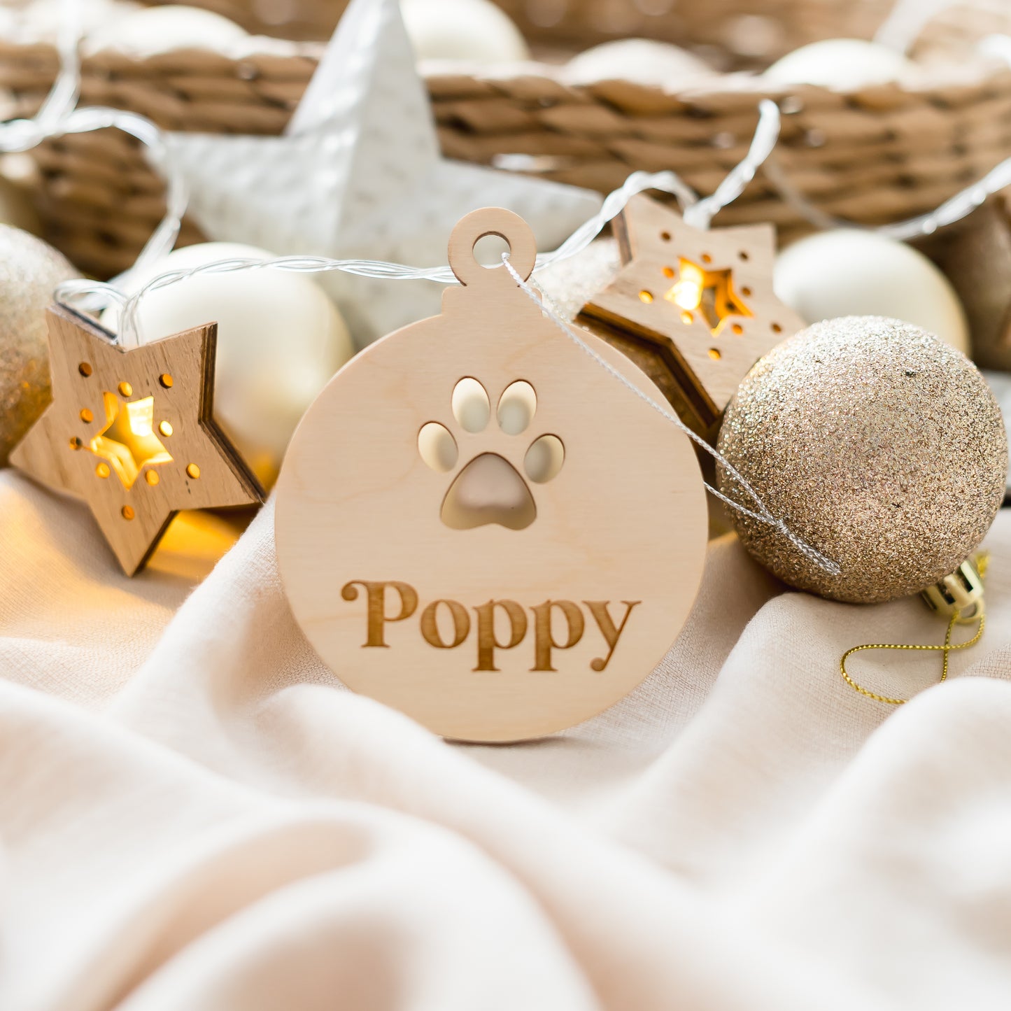 Paw Print Christmas Bauble personal xmas Miss Ali's