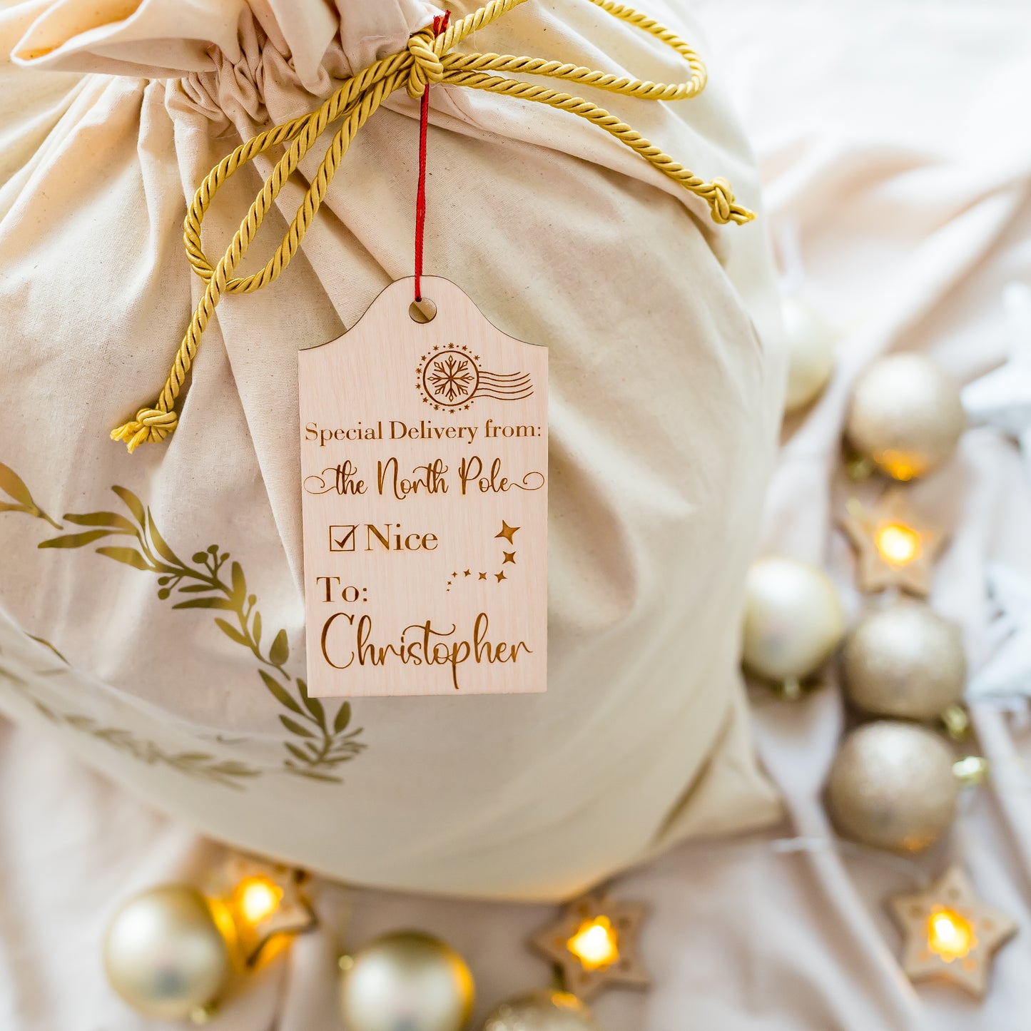 Santa Sack Christmas Gift Tag personal xmas Miss Ali's