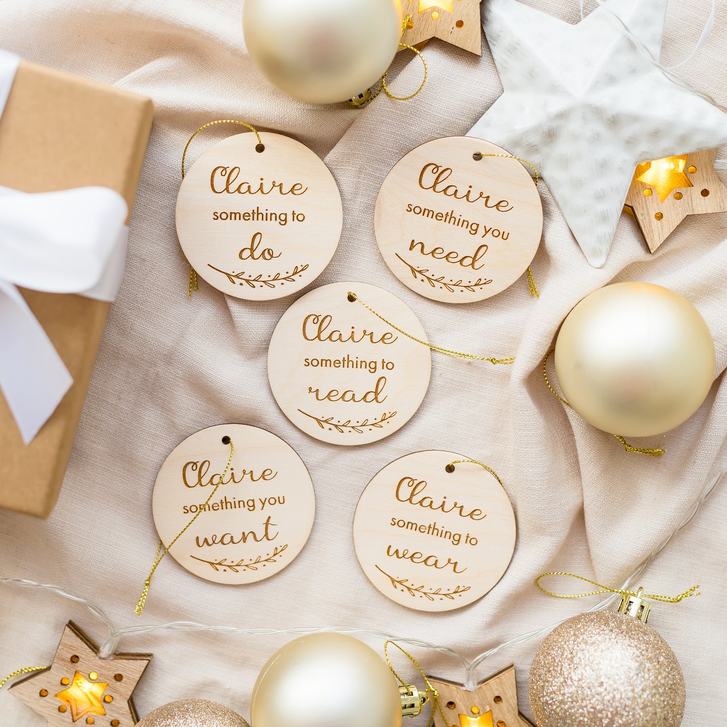 Engraved Something To - Christmas Gift Tag Set personal xmas Miss Ali's