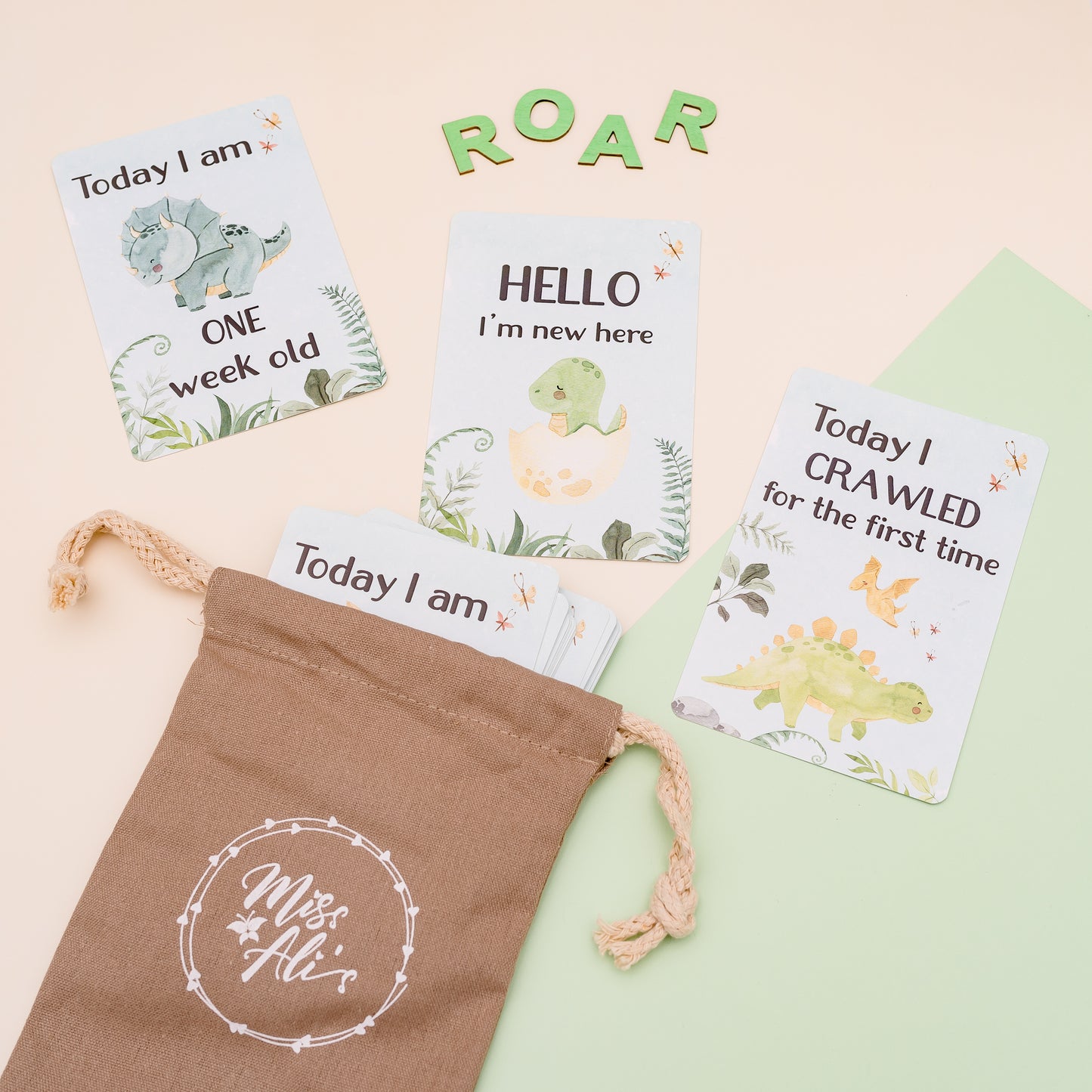 Milestone Cards - Dinosaur Miss Ali's