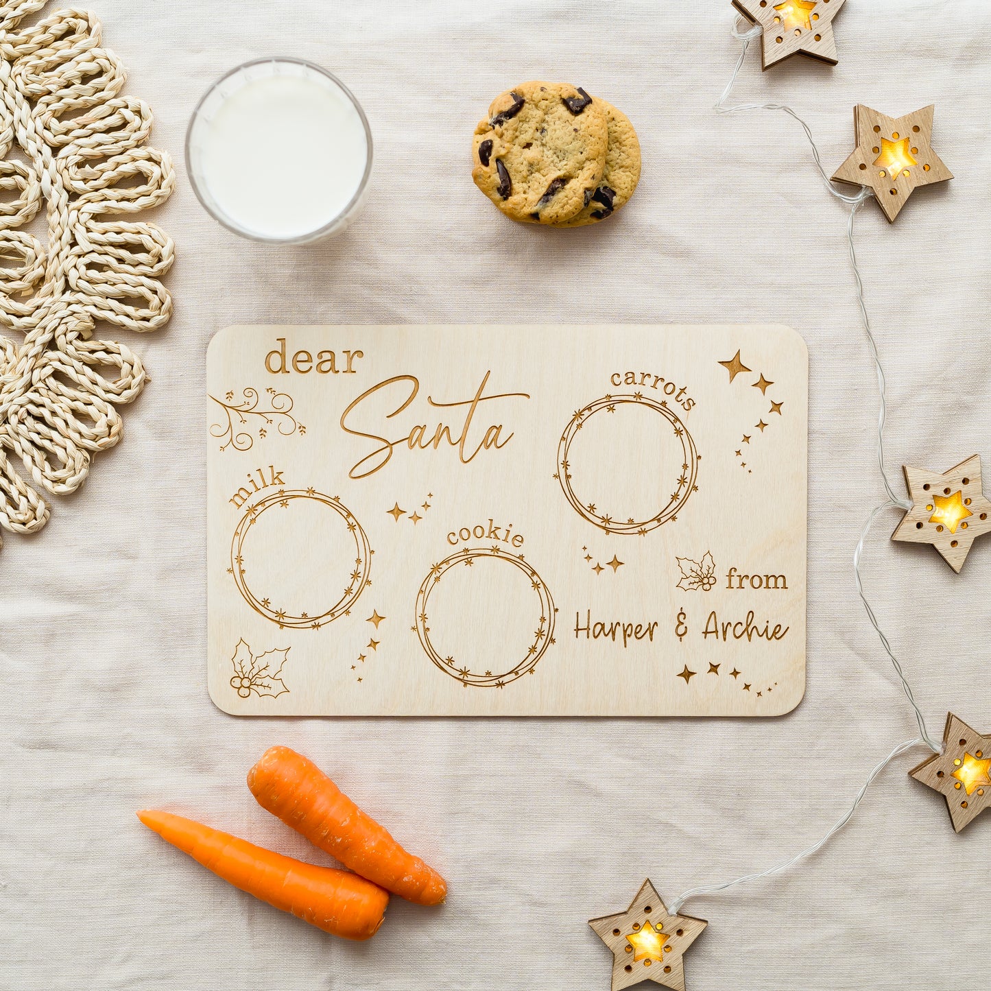 Santa's Treat Board - Engraved personal xmas Miss Ali's