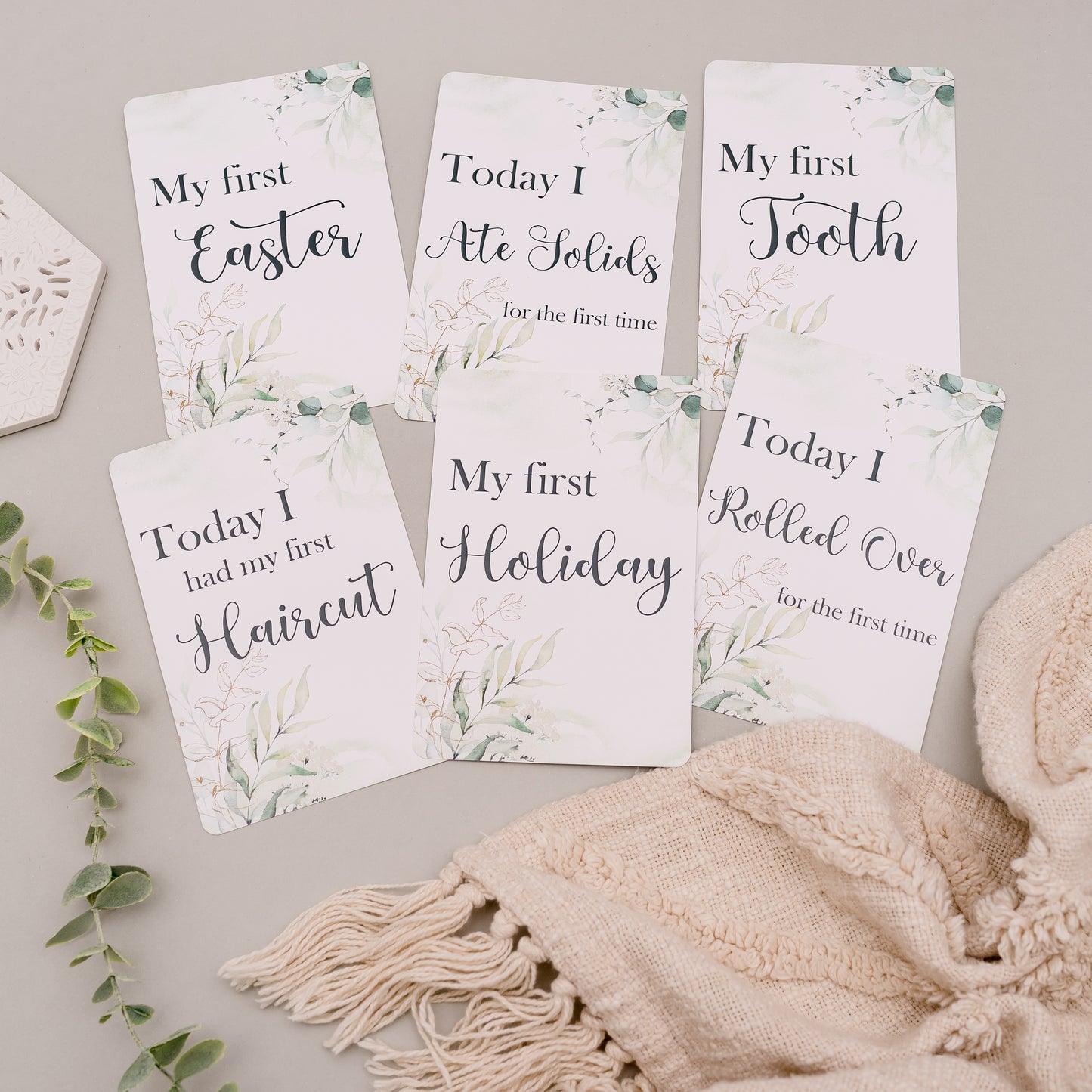 Milestone Cards - Eucalyptus Miss Ali's
