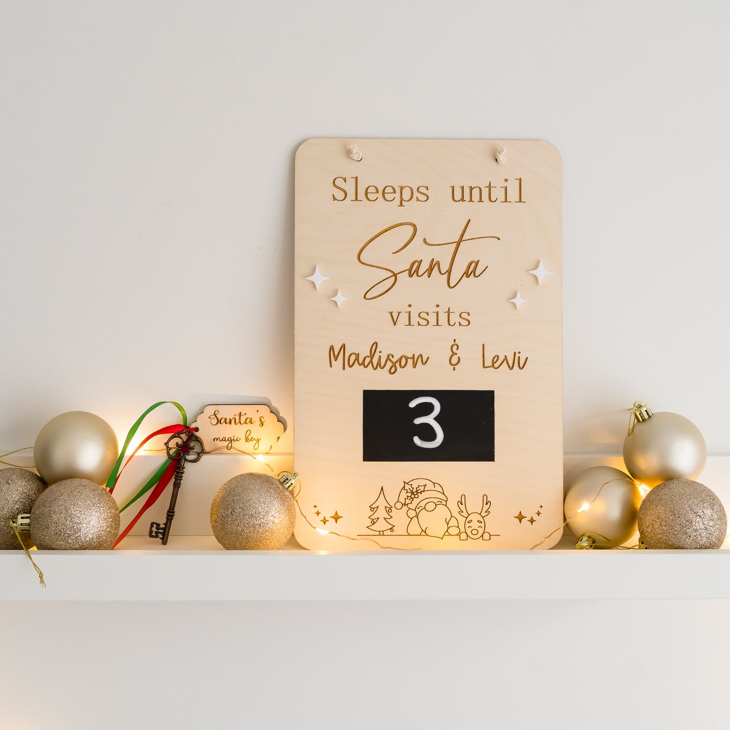 Sleeps until Santa chalkboard countdown personal xmas Miss Ali's