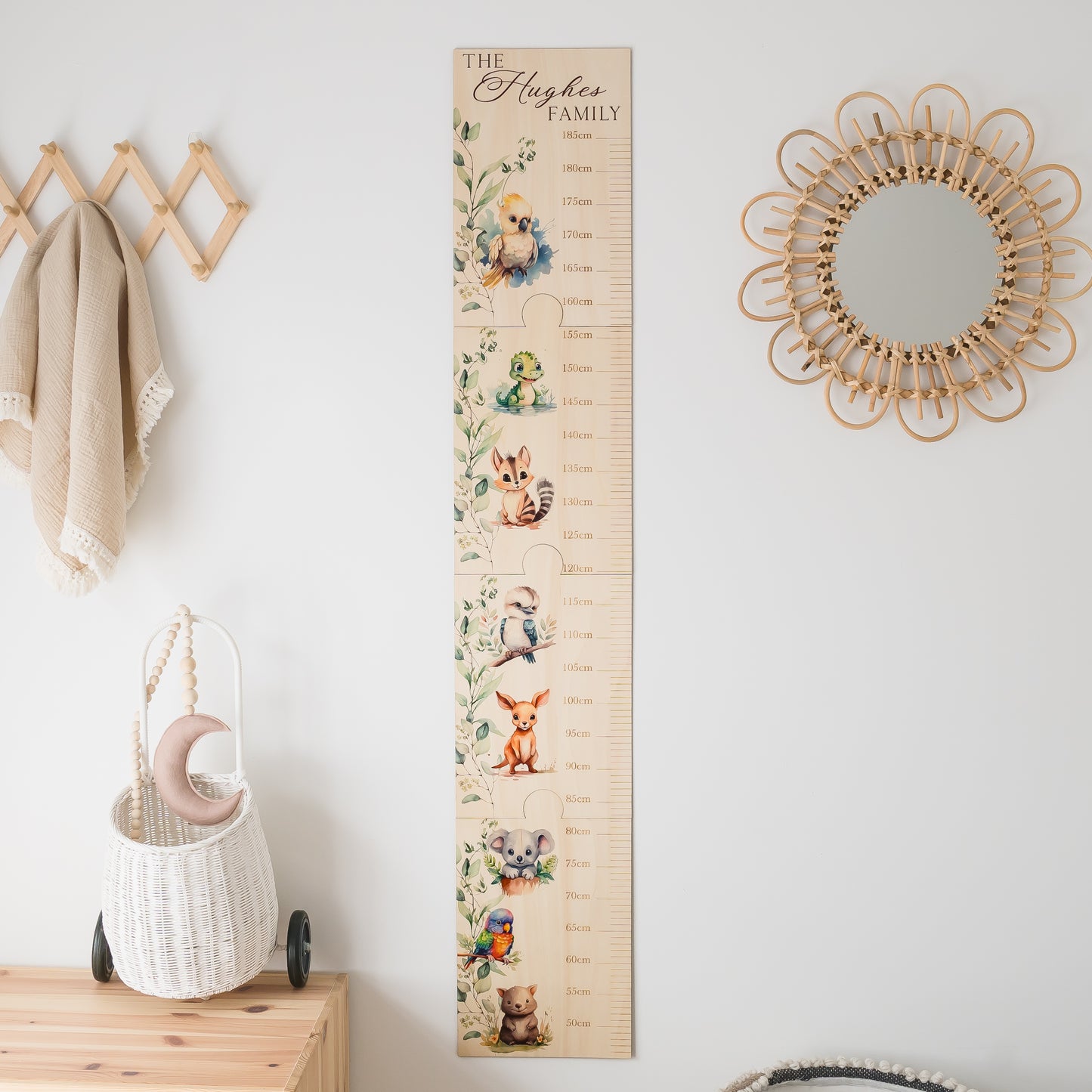 Wooden Height Chart - Australian Animals height charts Miss Ali's