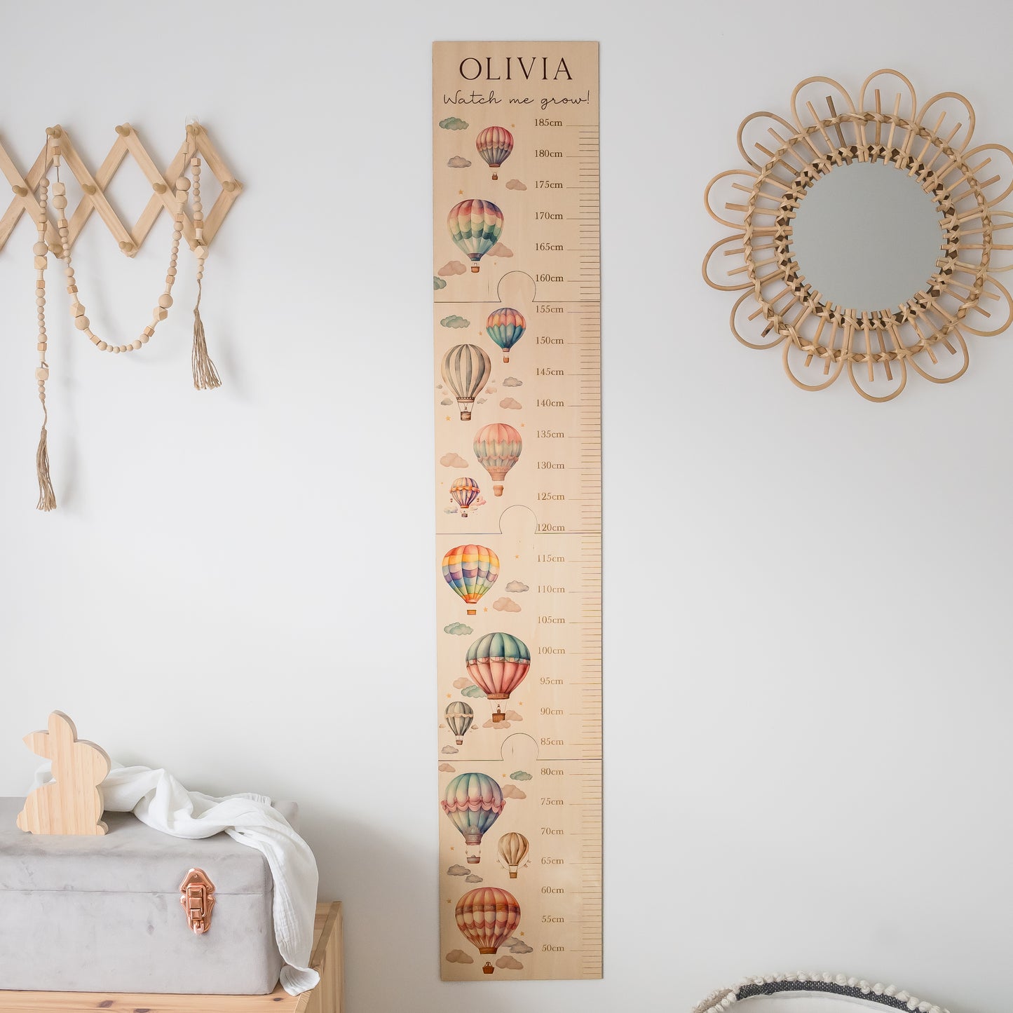 Wooden Height Chart - Hot Air Balloons height charts Miss Ali's