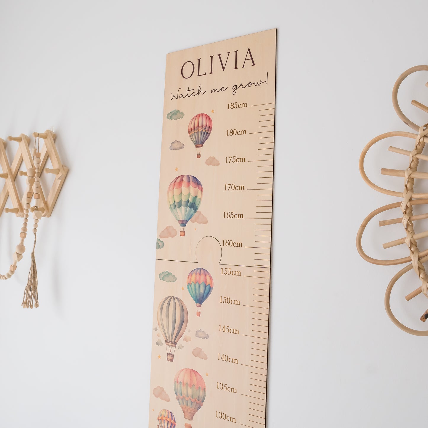 Wooden Height Chart - Hot Air Balloons height charts Miss Ali's