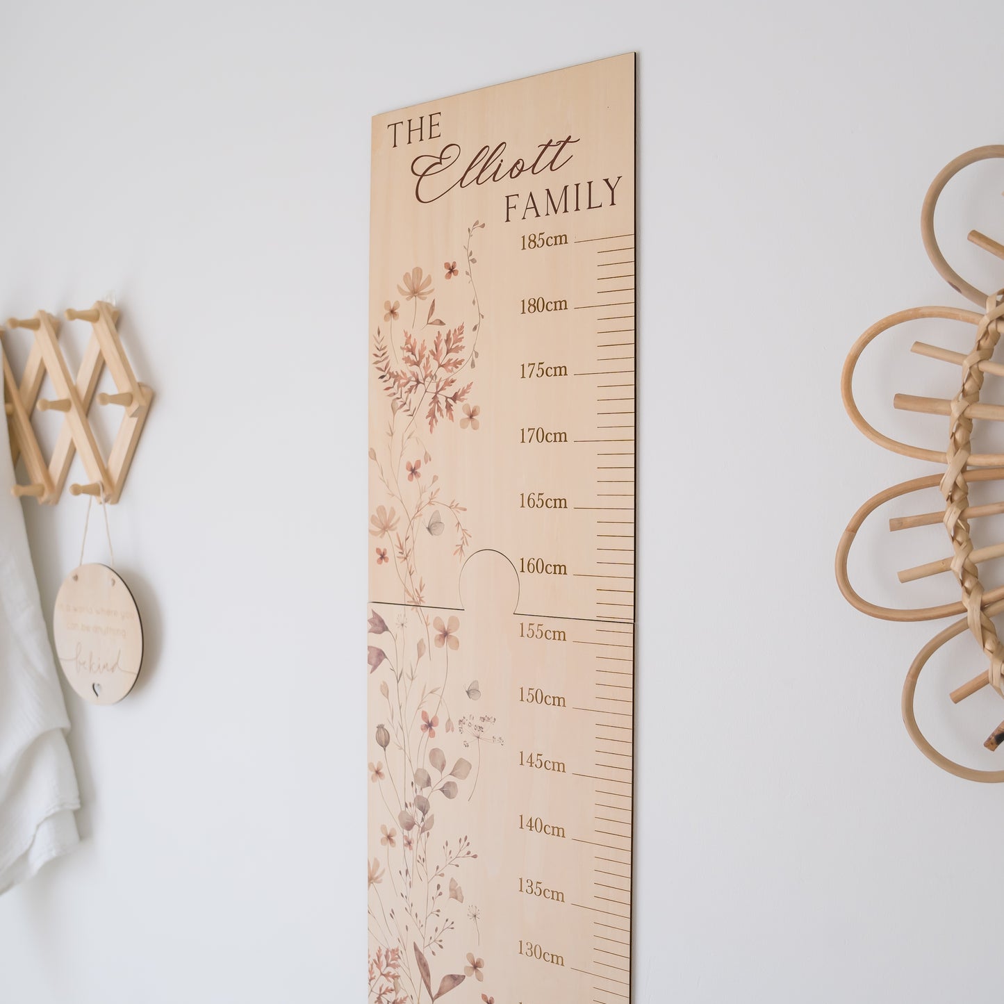 Wooden Height Chart - Spring Blossom height charts Miss Ali's