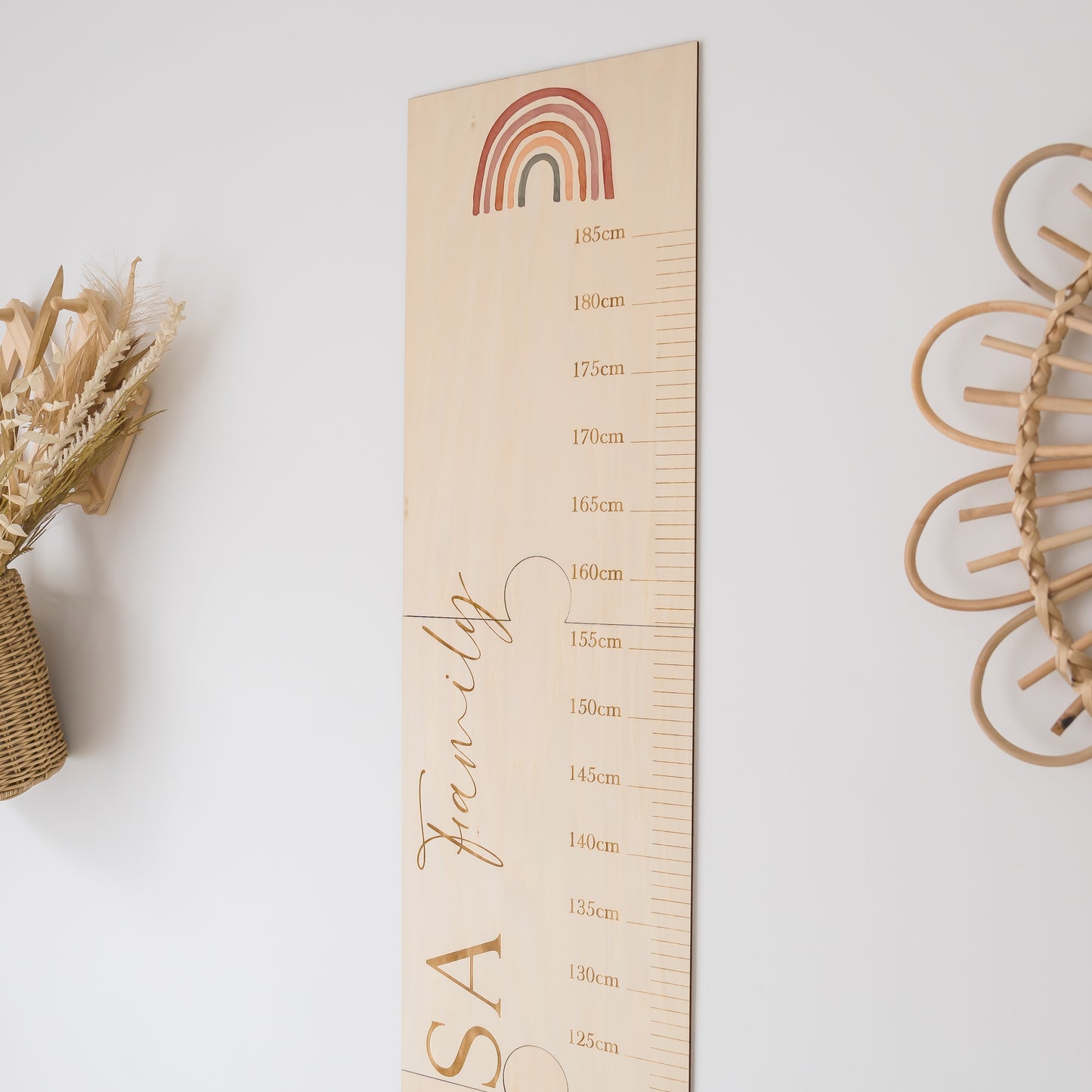 Wooden Height Chart - Rainbow height charts Miss Ali's