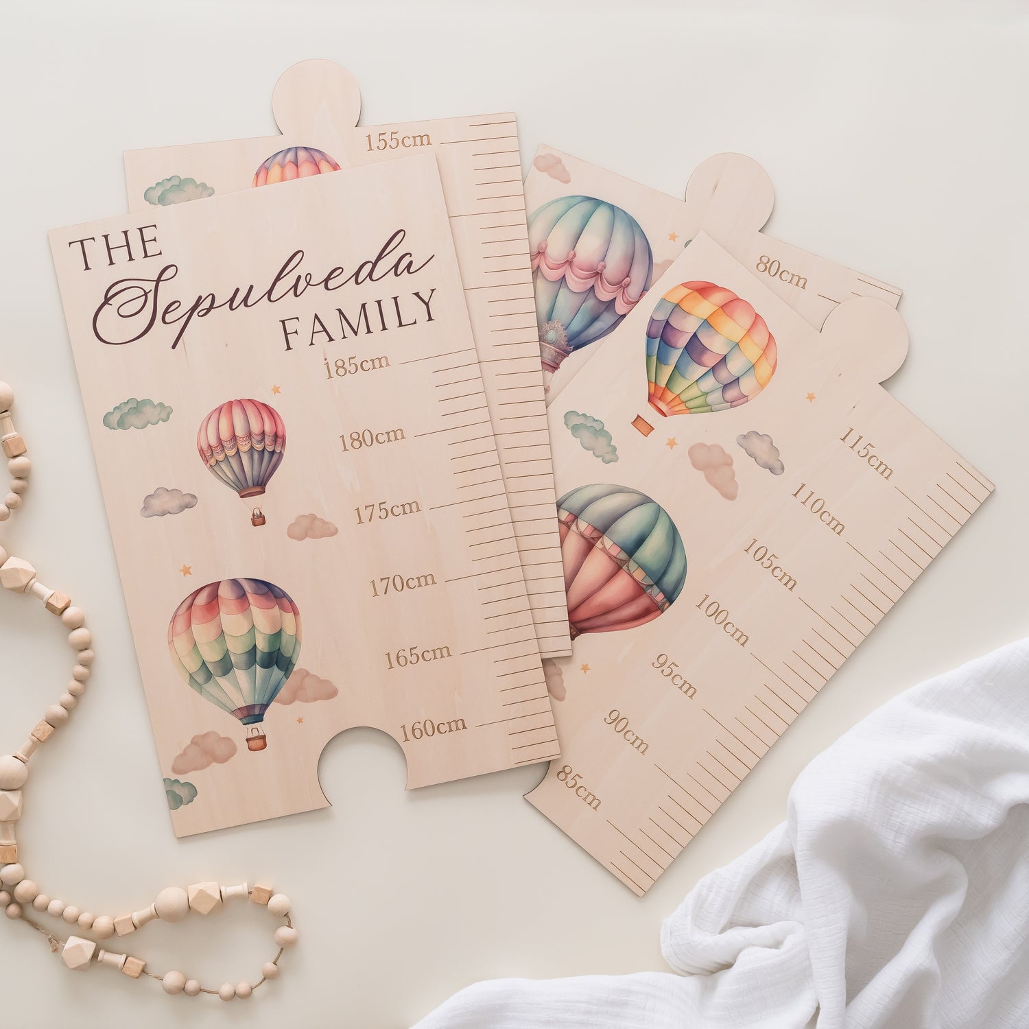 Wooden Height Chart - Hot Air Balloons height charts Miss Ali's