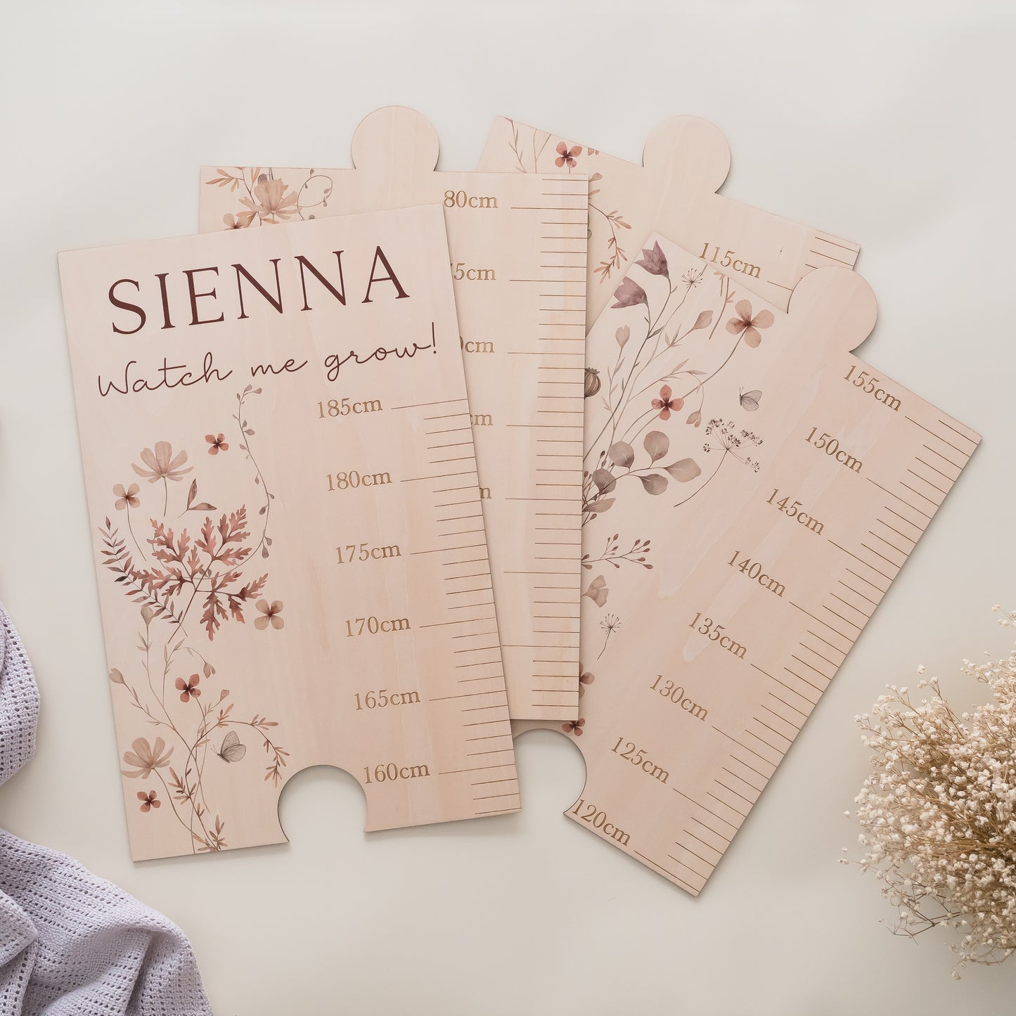 Wooden Height Chart - Spring Blossom height charts Miss Ali's