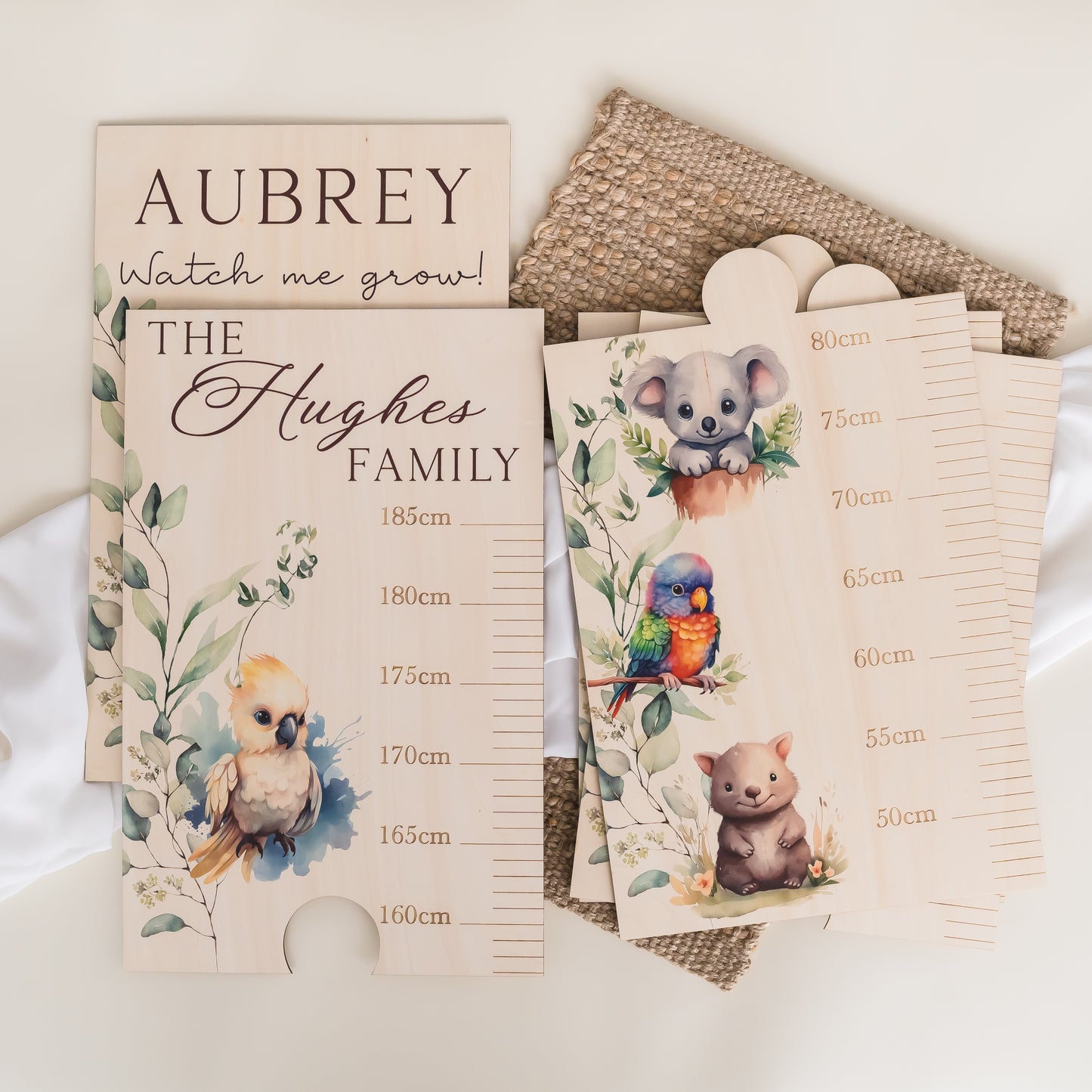 Wooden Height Chart - Australian Animals height charts Miss Ali's