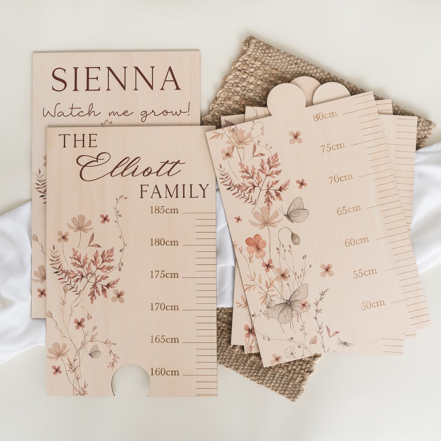 Wooden Height Chart - Spring Blossom height charts Miss Ali's