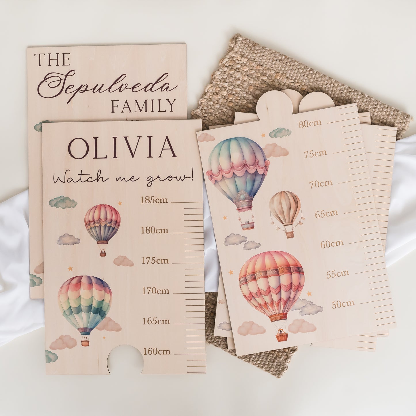 Wooden Height Chart - Hot Air Balloons height charts Miss Ali's
