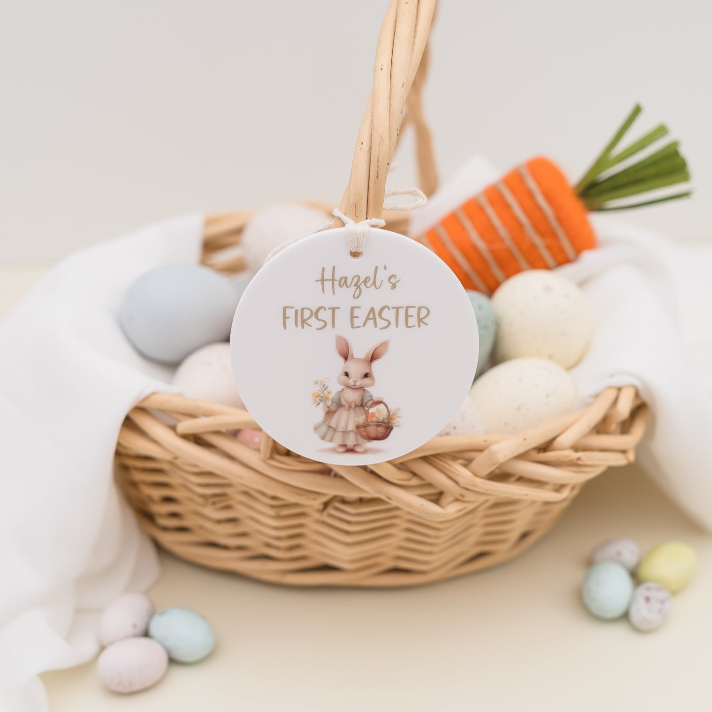 Easter Basket Tag - Girly Bunny personal xmas Miss Ali's