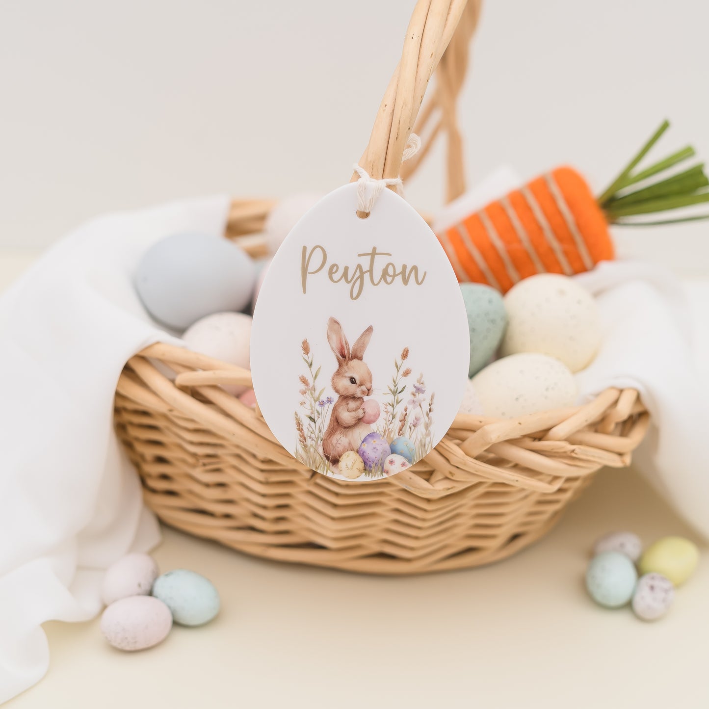 Easter Basket Tag - Bunny in field personal xmas Miss Ali's