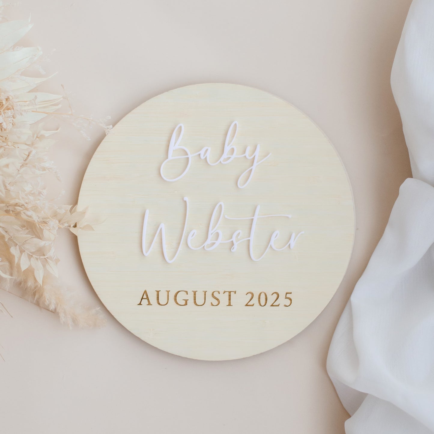 Pregnancy Announcement Wooden Plaque - Bamboo Signature Bamboo Signature Miss Ali's