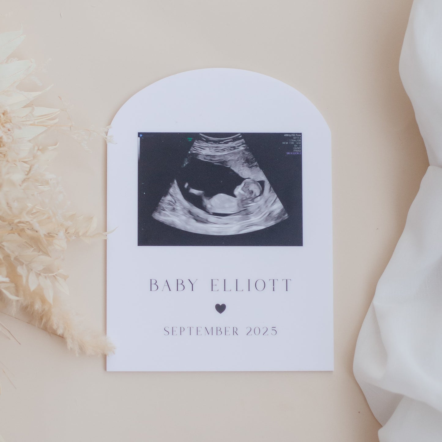 Ultrasound Announcement Plaque - Arch personal preg Miss Ali's