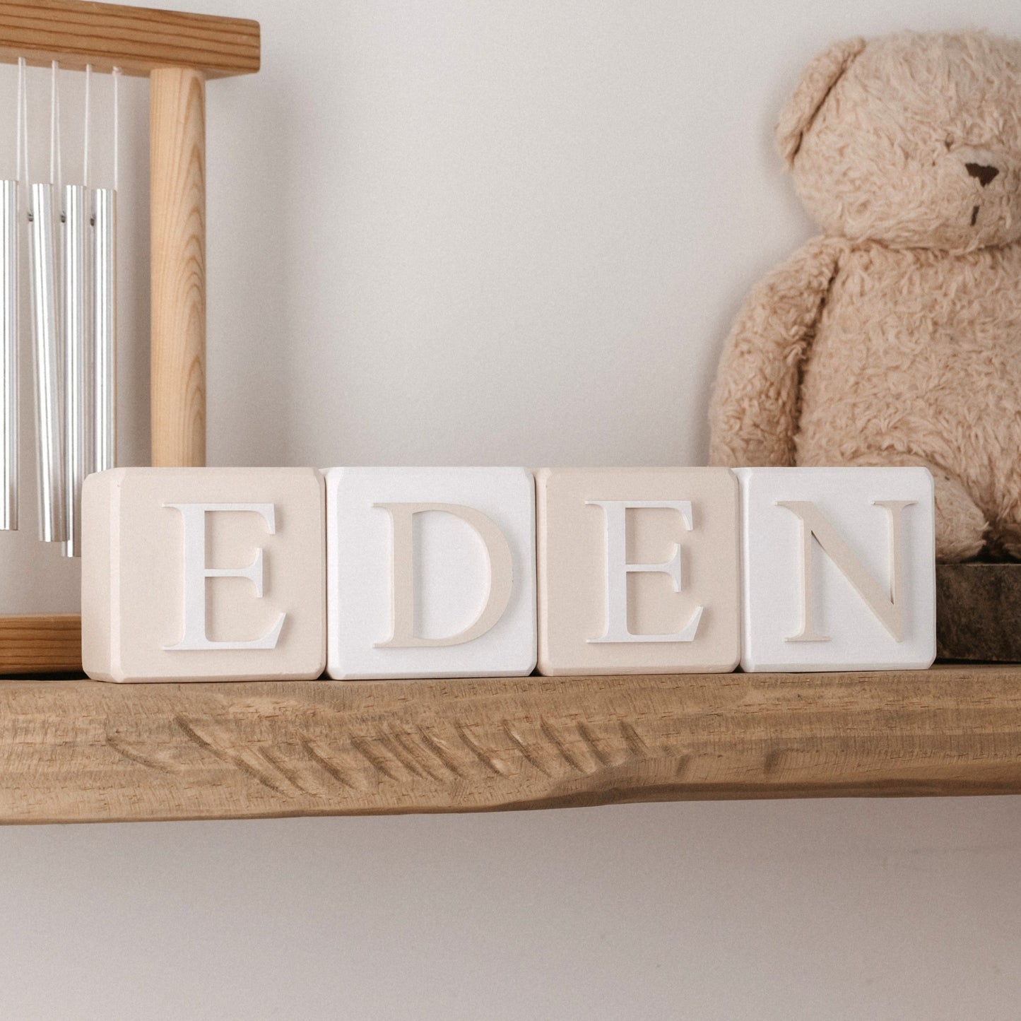 Alternating Coloured Personalised Baby Name Blocks painted blocks Miss Ali's
