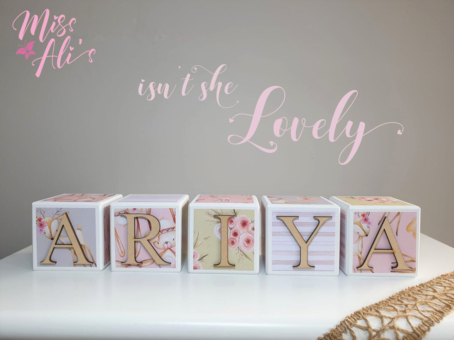 Personalised Baby Name Blocks - Woodland blocks Miss Ali's
