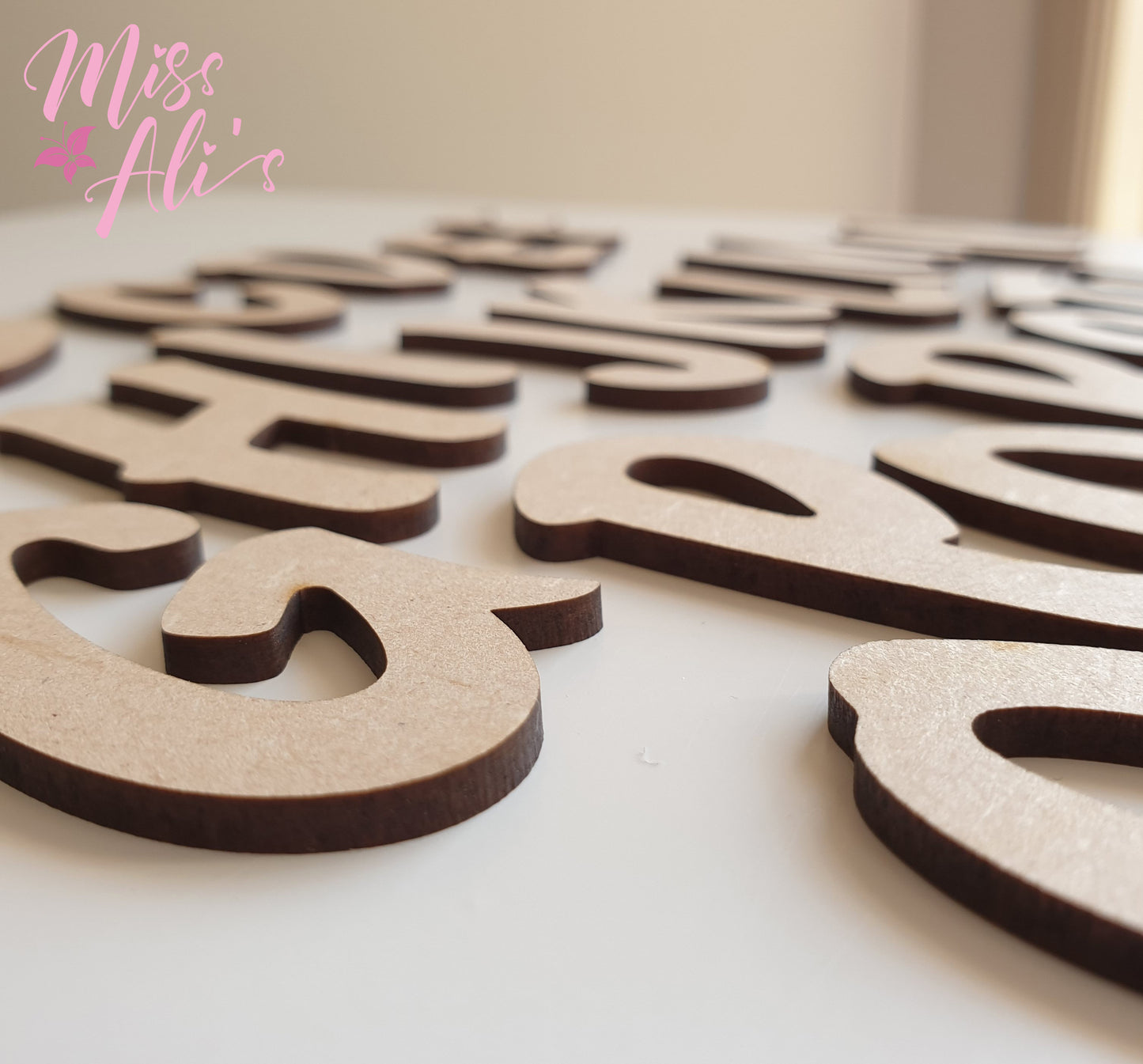 MDF Wooden Individual Letters - CASHEW Font MDF letter Miss Ali's