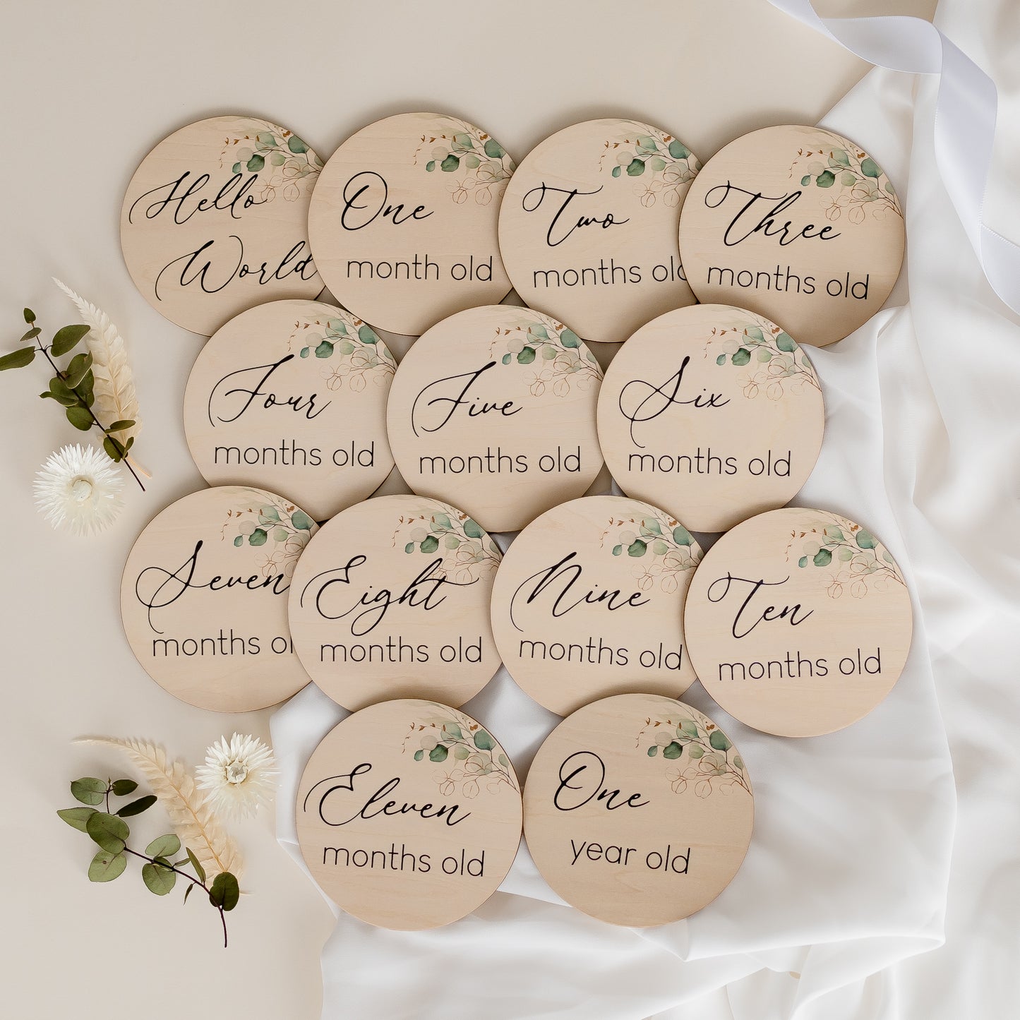 Baby Milestone Discs - Leaf Miss Ali's