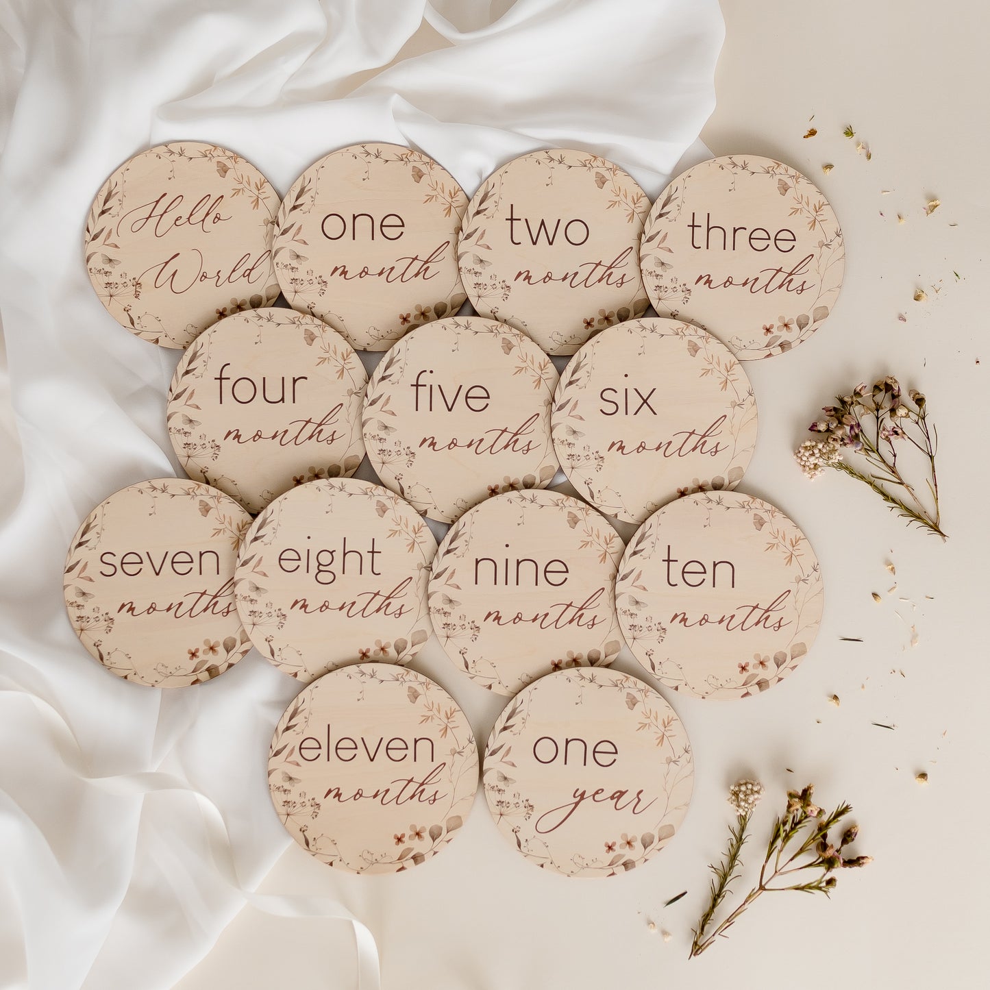 Baby Milestone Discs - Spring Blossom Miss Ali's