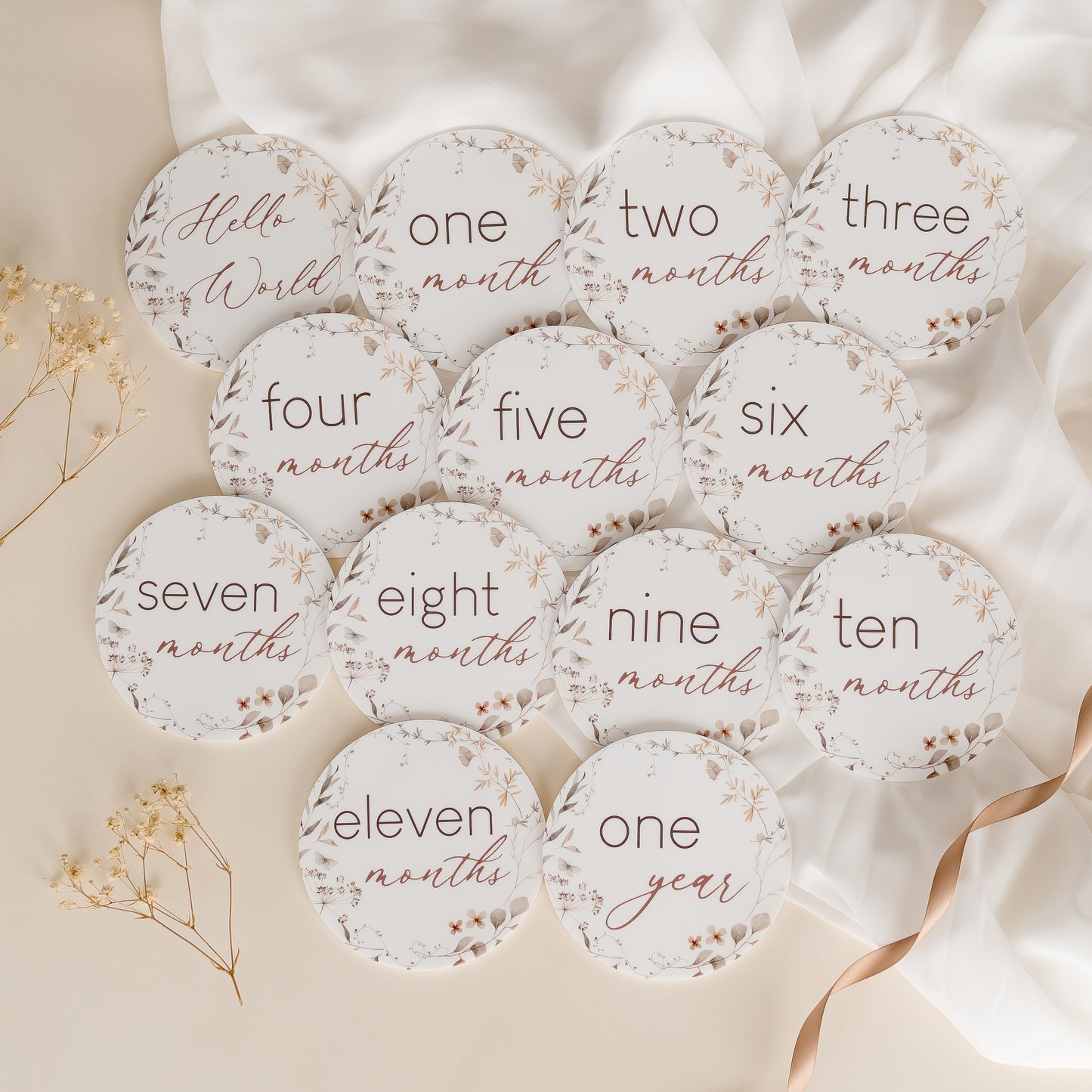 Baby Milestone Discs - Spring Blossom Miss Ali's